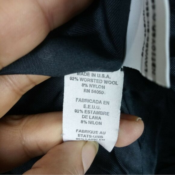 Jones New York Womens Worsted Wool Striped Blazer Jacket Sz 4 Navy Blue Made USA - Picture 5 of 6